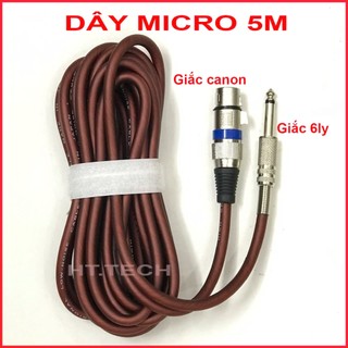 Dây Micro Cao Cấp Canon dài 5M 1 Đầu Canon cái 1.6 Ly, Dùng cho các dòng micro có dây