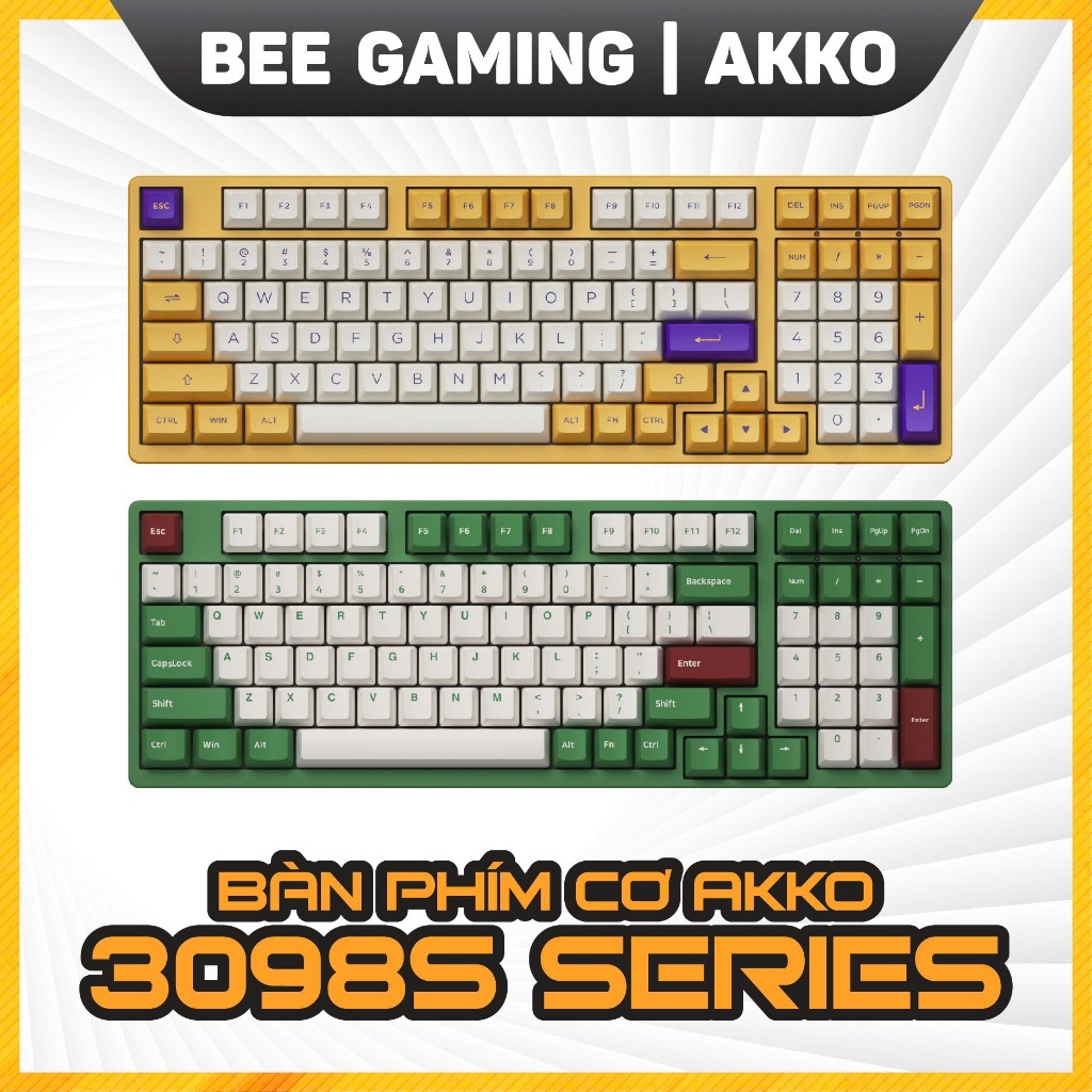 Bàn phím cơ AKKO 3098S Series - Matcha Red Bean / Los Angeles (PBT Double Shot / Rainbow LED)