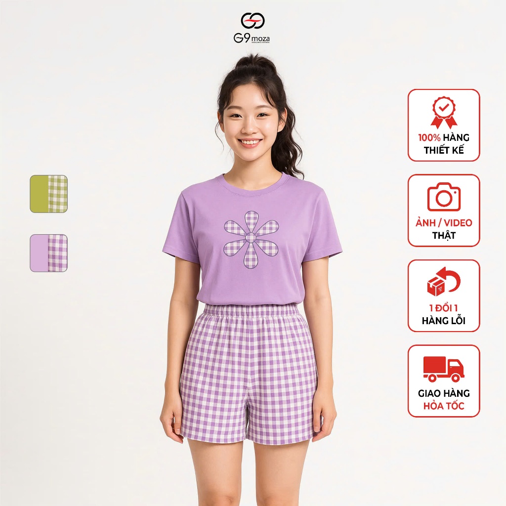 Bộ đồ nữ cộc tay GS55 - 56 G9moza, chất cotton mềm mịn thoáng mát