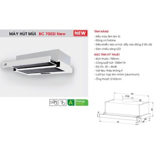 Máy hút mùi âm tủ Bauer BC 6002I / 7002i ( Bảo Hành Chính Hãng 24 Tháng)