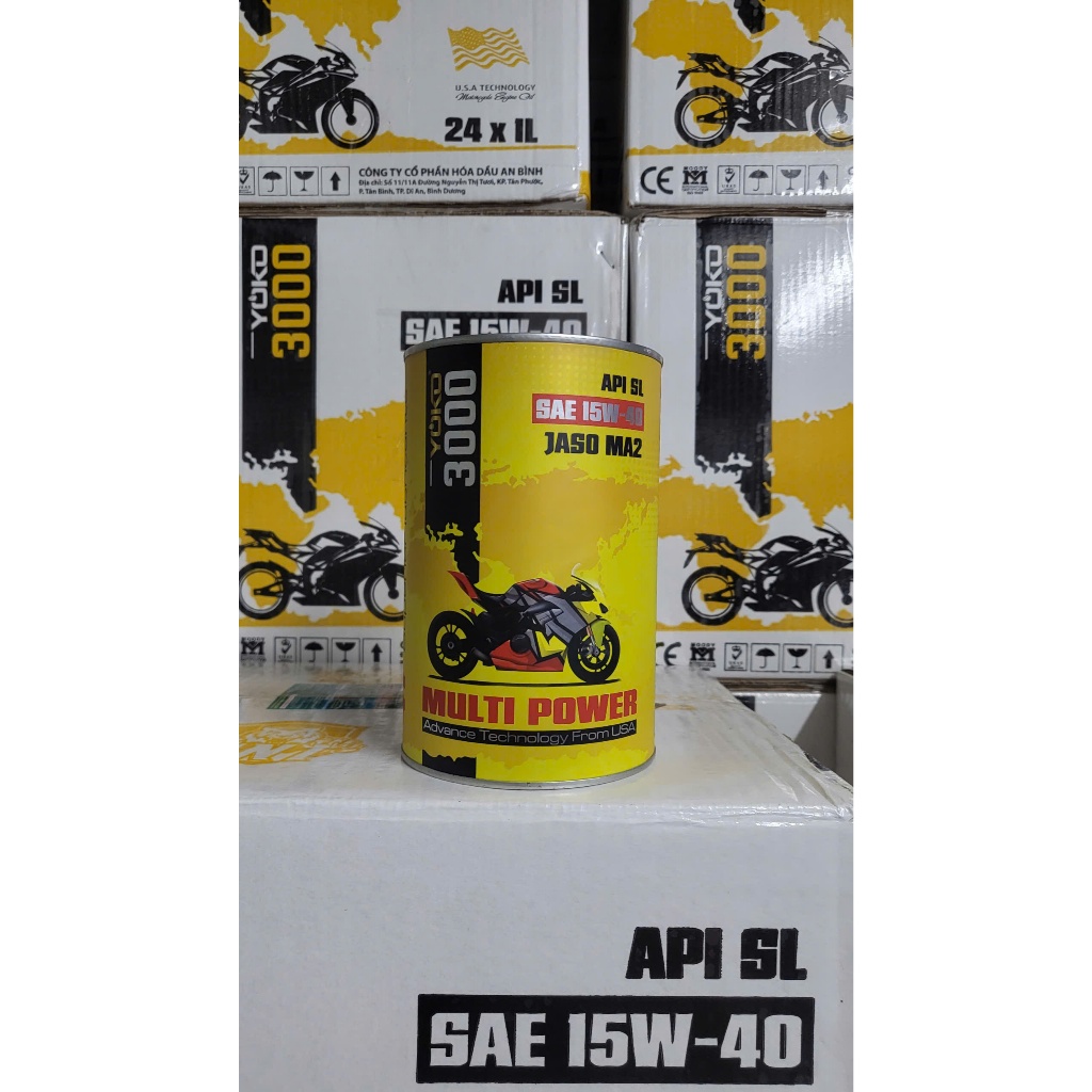 [HÀNG CHÍNH HÃNG] Nhớt xe máy YOKO 3000 15w40 (1L, 800ml)