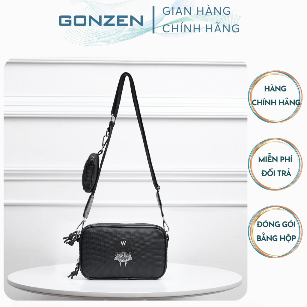 Túi Đeo Chéo Hộp Nam Vải Da Chống Nước ,Túi Xách Nam Đeo Chéo Unisex Mẫu Mới Đang Hót Hiện Nay _GONZEN TX10