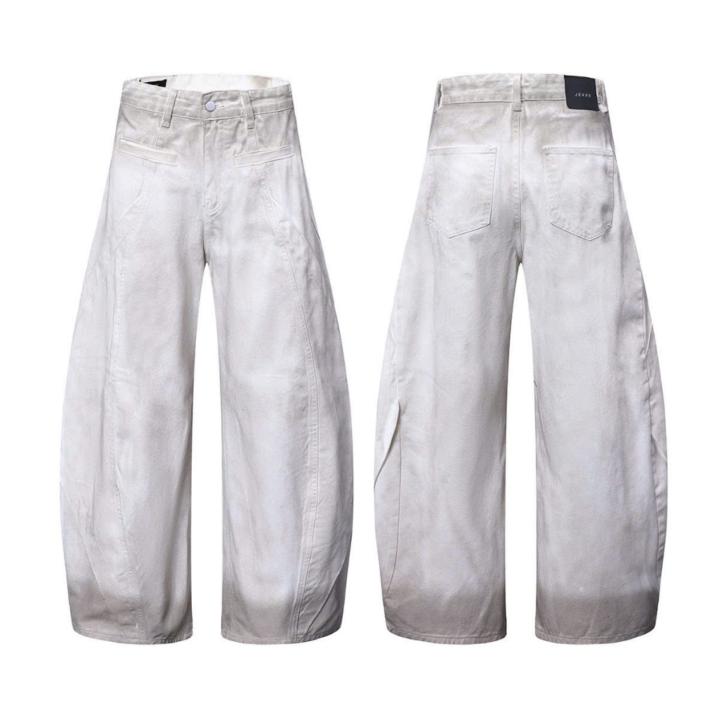 ZBM_Quần Jean Kaki Ống Siêu Rộng Loang Màu Wash Grunge | BigBuy360 - bigbuy360.vn