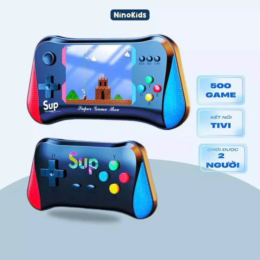 Máy chơi game cho bé trai 6 - 14 tuổi, Máy game cầm tay, màn hình 3.5 inch HD sắt nét hơn 500 trò chơi, MG01 NinoKids
