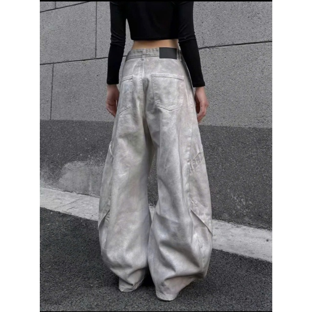 ZBM_Quần Jean Kaki Ống Siêu Rộng Loang Màu Wash Grunge | BigBuy360 - bigbuy360.vn