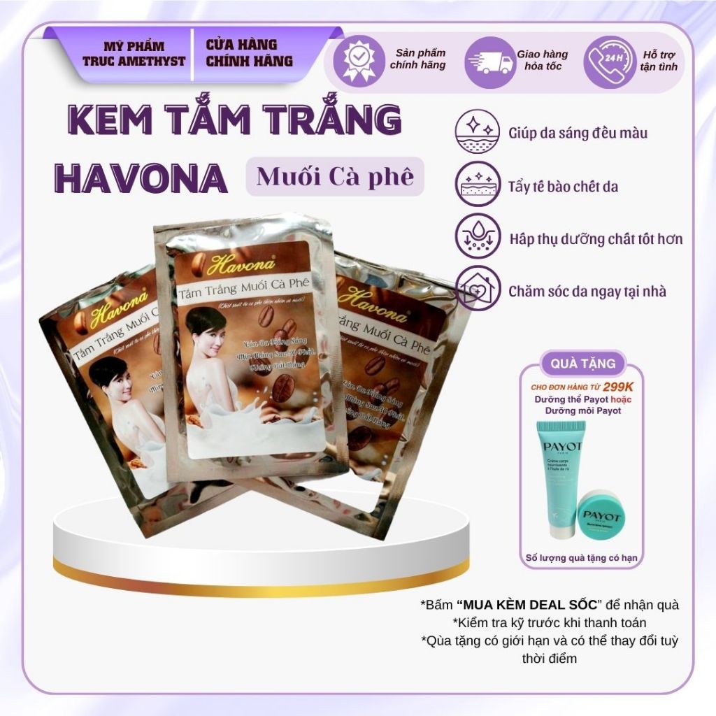 Combo 3 set tắm trắng da Havona cà phê
