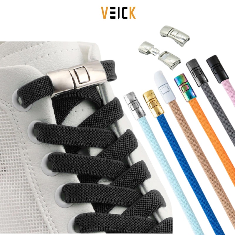 Dây giày thể thao kèm khóa cài kim loại không cần buộc cho giày sneaker - VEICK