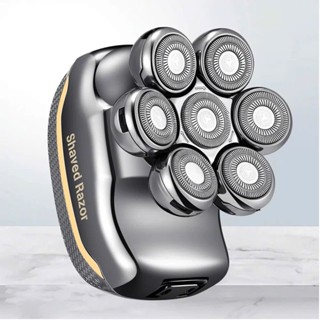 Máy Cạo Trọc Đầu, Máy Cạo Râu Đa Năng 7 Lưỡi, Đầu Cạo Nổi 3D Xoay 360° Dễ Dàng Bắt Gọn Râu Ở Mọi Hướng