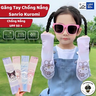 Găng Tay Chống Nắng Họa Tiết Hình Kuromi My Melody Cinnamaroll Ống Tay Xỏ Ngón Chống Tia UV Bảo Vệ Da Cho Bé