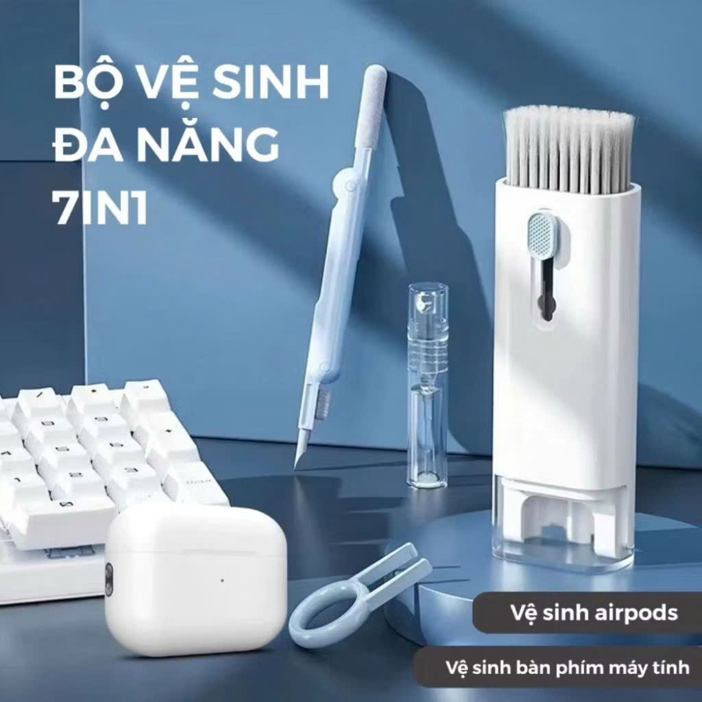 Bộ Dụng Cụ Vệ Sinh Laptop Máy Tính Bộ Vệ Sinh Bàn Phím Màn Hình Tai Nghe Điện Thoại 7in1 Tiện Ích