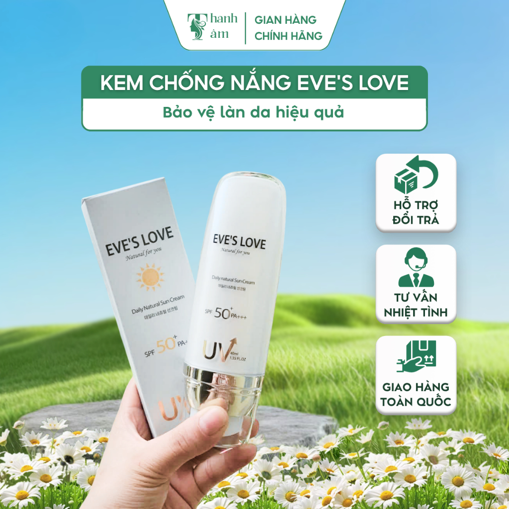 Kem Chống Nắng Vật Lý Eve’s Love SPF 50+ PA+++ Nâng Tone Kháng Nước Bảo Vệ Làn Da Hiệu Quả 40ml