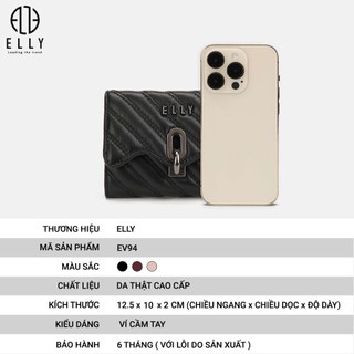 [Deal sang chảnh]  VÍ NỮ CAO CẤP DA THẬT ELLY – EV94