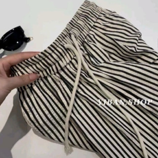 Quần Ống Rộng Kẻ Sọc Chất Liệu Đũi Xốp Siêu Mềm Mát Mặc Mùa Hè_001, Quần ống rộng
