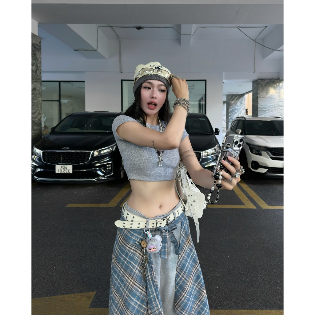 Áo croptop mỏng trơn ôm body chất tăm cotton SUNNII - 𝐊𝐈𝐋𝐋 𝐒𝐘𝐒𝐓𝐄𝐌 | BigBuy360 - bigbuy360.vn