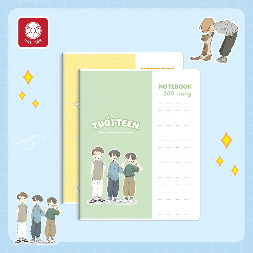 Tập Vở Hải Tiến Tuổi Teen 96 Trang 156x205mm 70 Gsm (Hơi Mỏng) (10 Quyển)