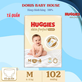 Tã quần/ Tã Dán Huggies Skin Perfect Mega Jumbo M98+4/ L88+4/XL72+4/XXL64+4 với 2 vùng thấm giảm kích ứng da