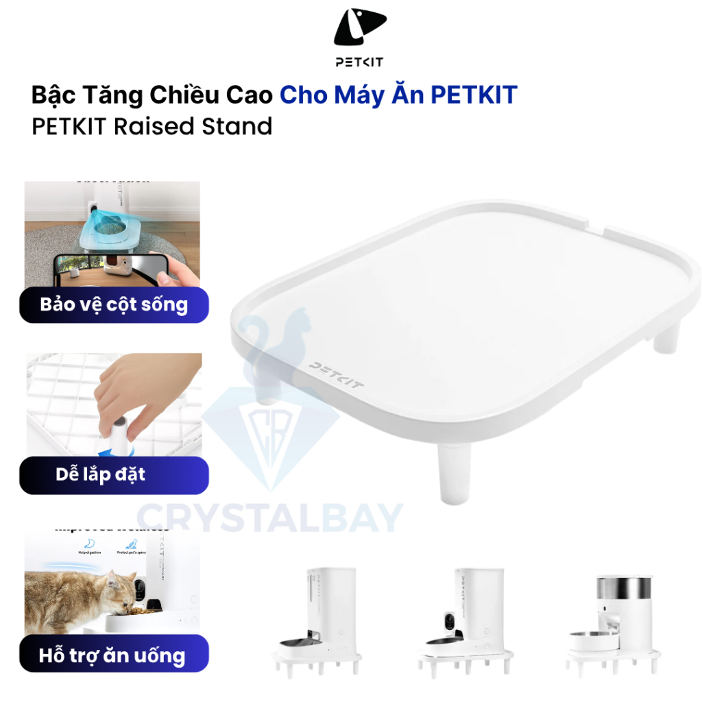 Khay nâng bát ăn PETKIT – Chống gù, bảo vệ cột sống cho mèo & chó, dùng cho Yumshare & Fresh Element