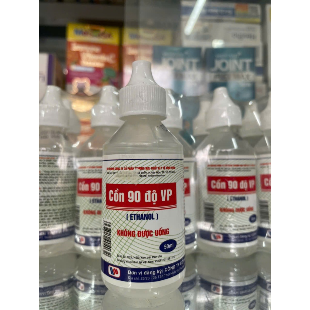 cồn 90 độ Vĩnh phúc chai 60ml Màu trắng - Cồn 70 90 độ OPC 60ml trắng(5 chai)