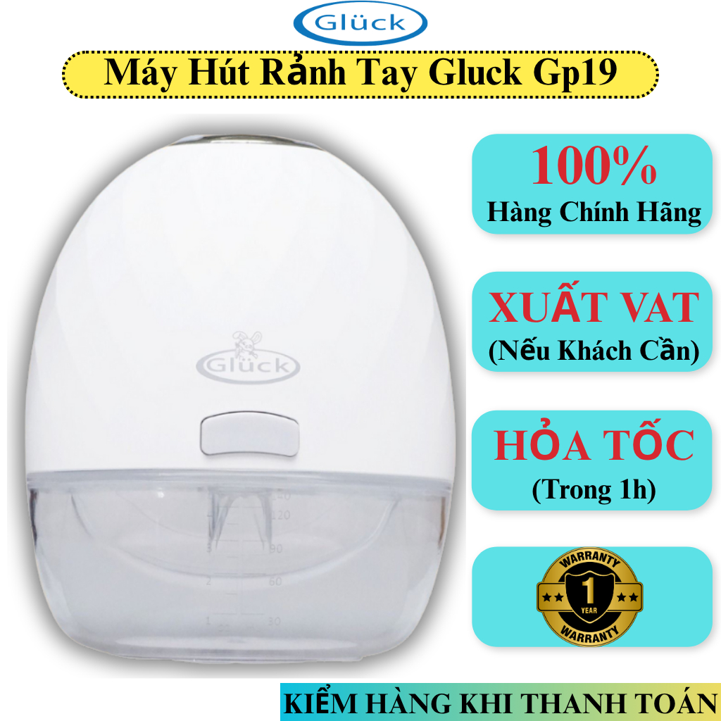 Máy Hút Sữa Rảnh Tay Gluck GP19 Máy Hút Sữa Không Dây Thiết Kế 4 Chế Độ Thông Minh Nhỏ Gọn Tiện Lợi