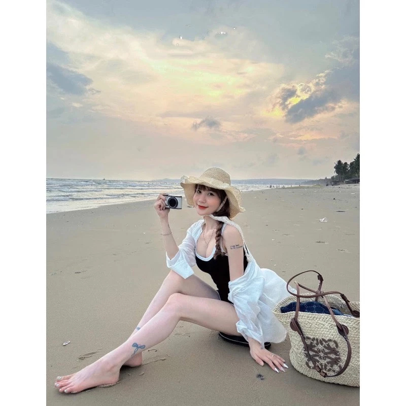 bodysuit đi biển CÓ MÚT NGƯC, Set đồ đi biển nữ mặc mát, jumpsuit 2 dây chất thun tăm lạnh sexy, ôm body, SET03 | BigBuy360 - bigbuy360.vn