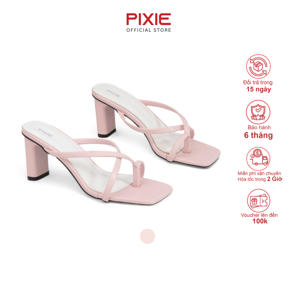 [XẢ KHO] Guốc Cao Gót 7cm Xỏ Ngón Pixie X896