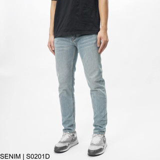 Quần jean nam SENIM, Quần bò vải Denim co giãn, form slimfit, quần jean xanh sáng S0201