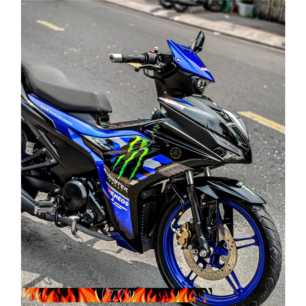 Tem Exciter 155 Monster xanh GP đen mới nhất 2025