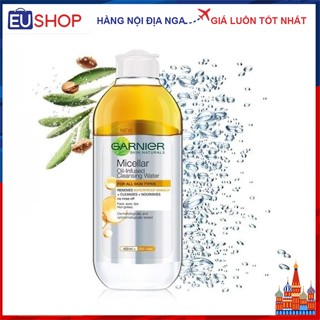 Nước tẩy trang Garnier Micellar với dầu (Trộn cùng dầu tẩy trang giúp làm sạch hơn với cả lớp trang điểm dầy)  Lọ 400ml