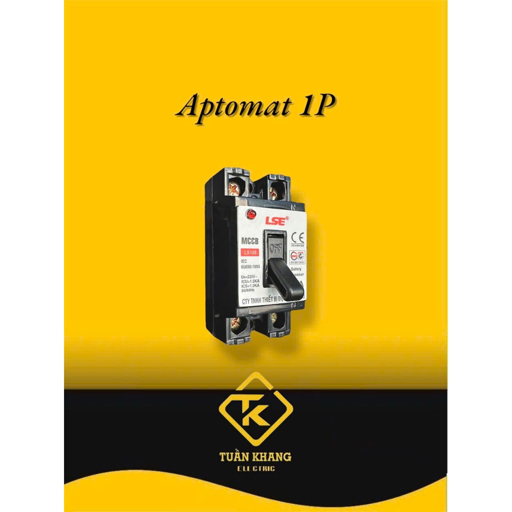 COMBO 10 CÁI - CB CÓC, Cầu dao tự động LSE, Cầu dao an toàn CB LS100 đen - CB LS100