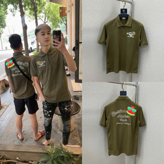 Áo polo nam nữ cổ bẻ PB cotton gai cá sấu thêu nổi chữ vòng cung hai mặt basic cao cấp boy phố PL177P