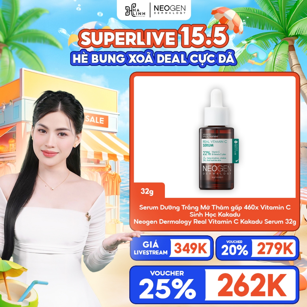[Võ Hà Linh x NEOGEN] Serum Dưỡng Trắng Mờ Thâm gấp 460x Vitamin C Sinh Học Kakadu Real Vitamin C Kakadu 32g