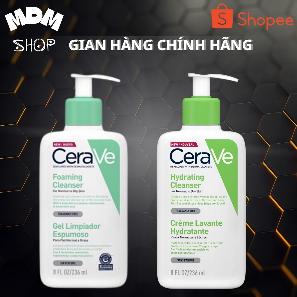Sữa rửa mặt Cerave 236ml Foaming Cleanser, CeraVe Hydrating Cleanser, SA Cleanser Mọi Loại Da