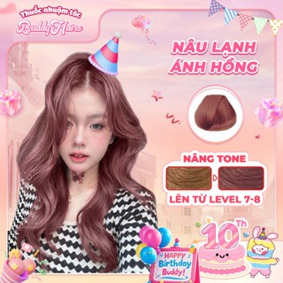 Thuốc nhuộm tóc Nâu Lạnh Ánh Hồng không cần tẩy tóc của Thuốc nhuộm tóc Buddyhairs, Buddy.hairs, Buddyhair