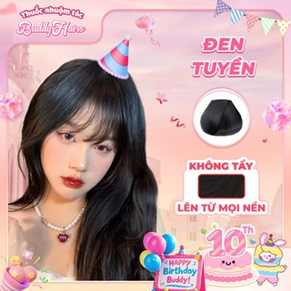Thuốc nhuộm tóc màu ĐEN TUYỀN,ĐEN TỰ NHIÊN thuốc nhuộm tóc tại nhà Buddyhairs tặng kèm phụ kiện nhuộm tóc