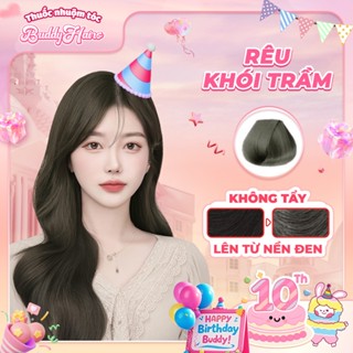 Thuốc nhuộm tóc màu RÊU KHÓI TRẦM,RÊU ĐÁ LẠNH thuốc nhuộm tóc tại nhà Buddyhairs tặng kèm phụ kiện nhuộm tóc
