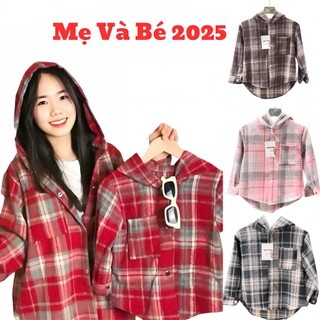 [ÁO MẸ VÀ BÉ]-[Gía 1 áo] Áo Dạ Sơ Mi Có Mũ Phong Cách Hàn Quốc,Chất Dạ Dày Dặn Chống Nắng Cực Tốt
