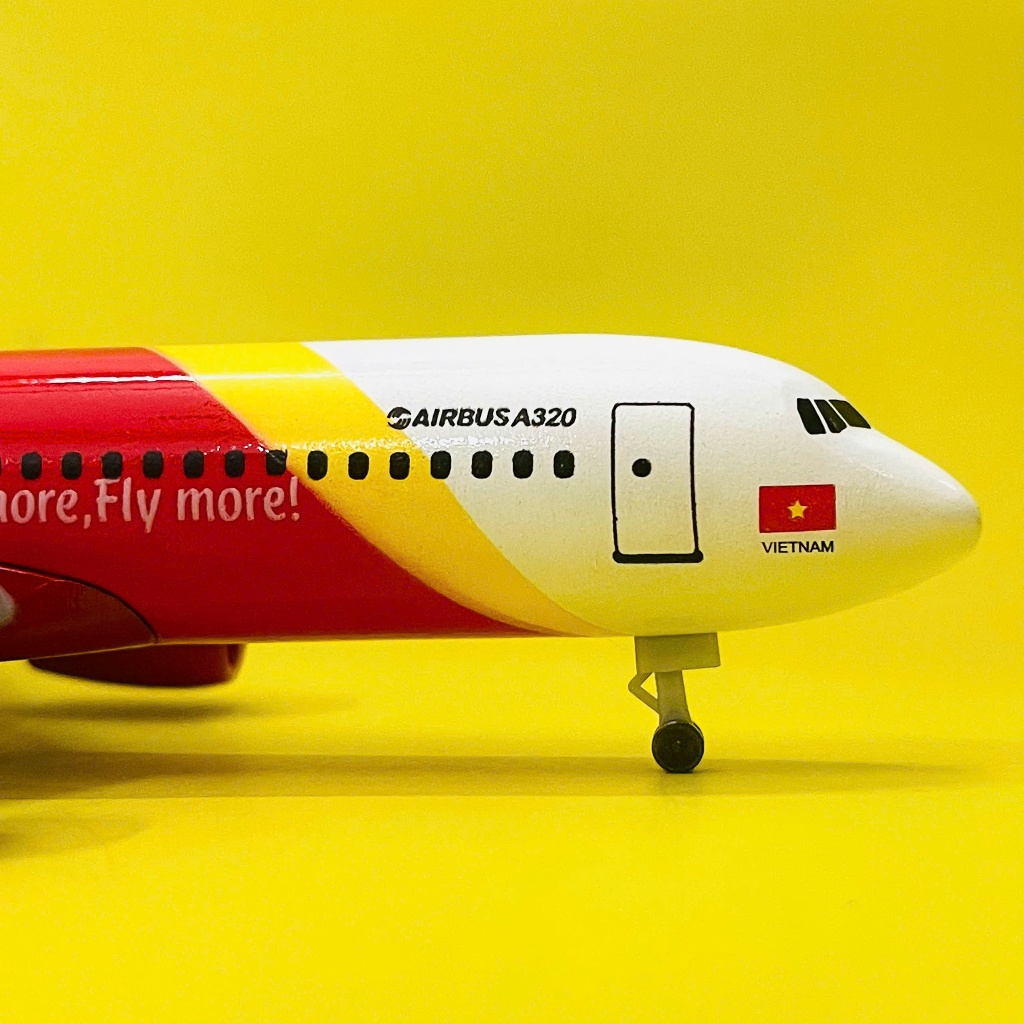 Mô hình máy bay vietjet có bánh dài loại 1 chuẩn đẹp fullbox