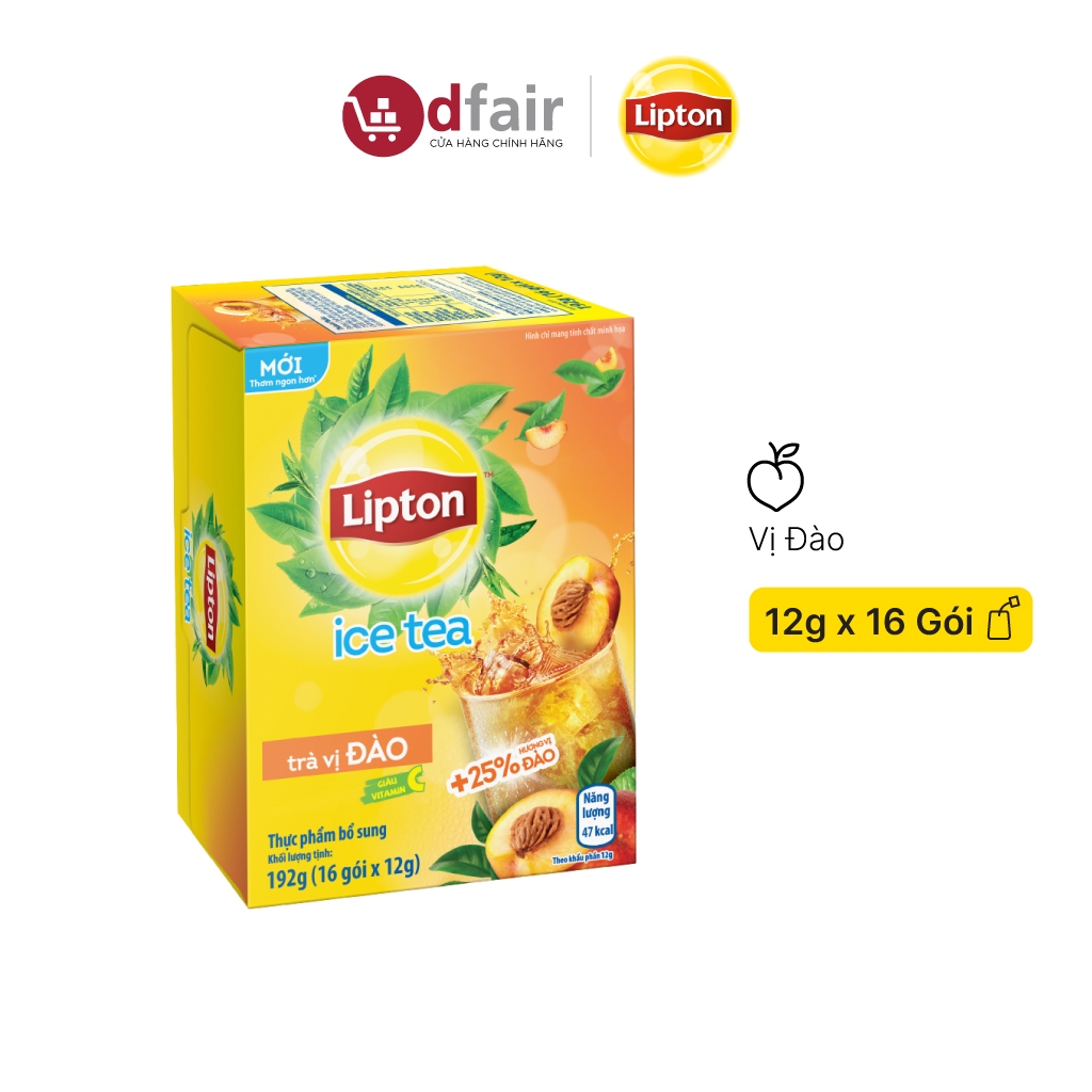 LIPTON Trà Đào Ice Tea (12g x 16 Gói)