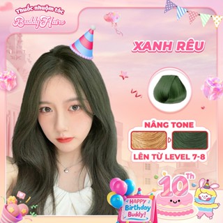 Thuốc nhuộm tóc màu XANH RÊU thuốc nhuộm tóc tại nhà Buddyhairs tặng kèm phụ kiện nhuộm tóc