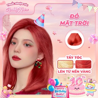 Thuốc nhuộm tóc màu ĐỎ MẶT TRỜI, ĐỎ LỬA, ĐỎ LẠNH thuốc nhuộm tóc tại nhà cao cấp Buddyhairs tặng kèm phụ kiện nhuộm tóc