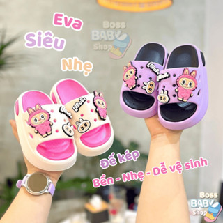 Dép Lê Cho Bé Gái 4-15 Tuổi Đế Kép Chống Nước Chống Trơn Êm Ái Labubu Đi Chơi ĐI Học ( A01 )