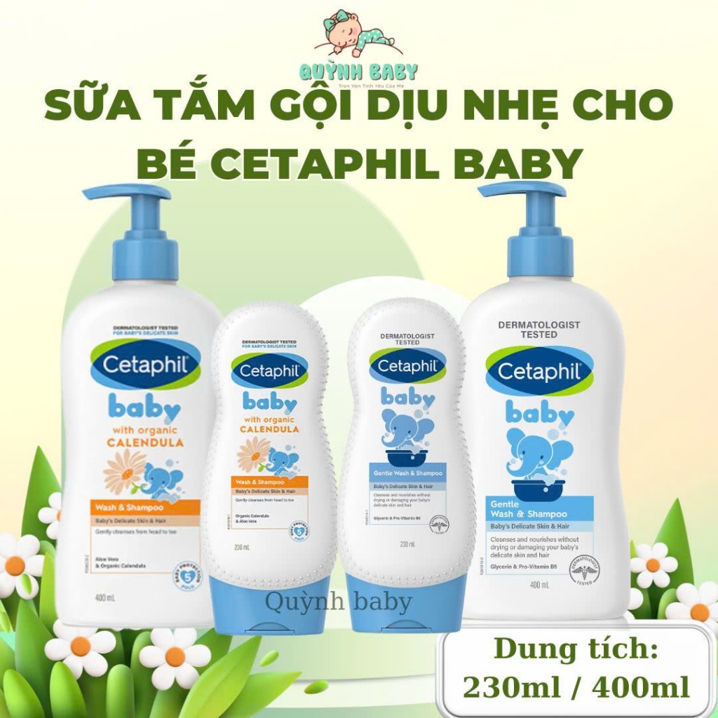 Sữa tắm gội toàn thân dịu nhẹ hoa cúc Cetaphil Baby 230ml & 400ml cho bé