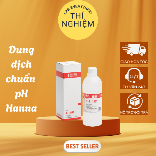 Dung dịch hiệu chuẩn pH 4.01, 7.01, 10.01 Hanna HI7004L HI7007L HI7010L chính hãng, dạng chai 500ml