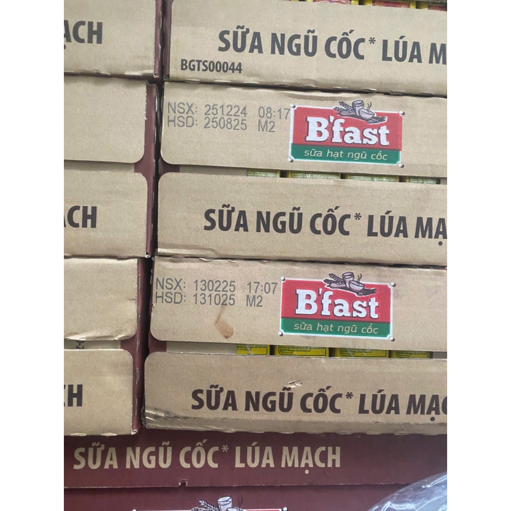 Thùng 48 hộp Sữa Hạt B'fast vị cacao lúa mạch