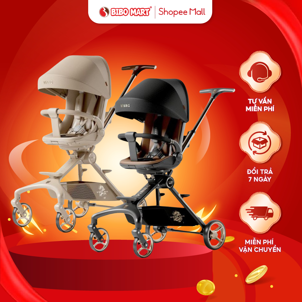  Xe Đẩy Cao Cấp Vinng Q11 Xoay 360 Độ Đẩy 2 Chiều 3 Tư Thế Có Quạt Làm Mát Cho Bé - Bibomart 