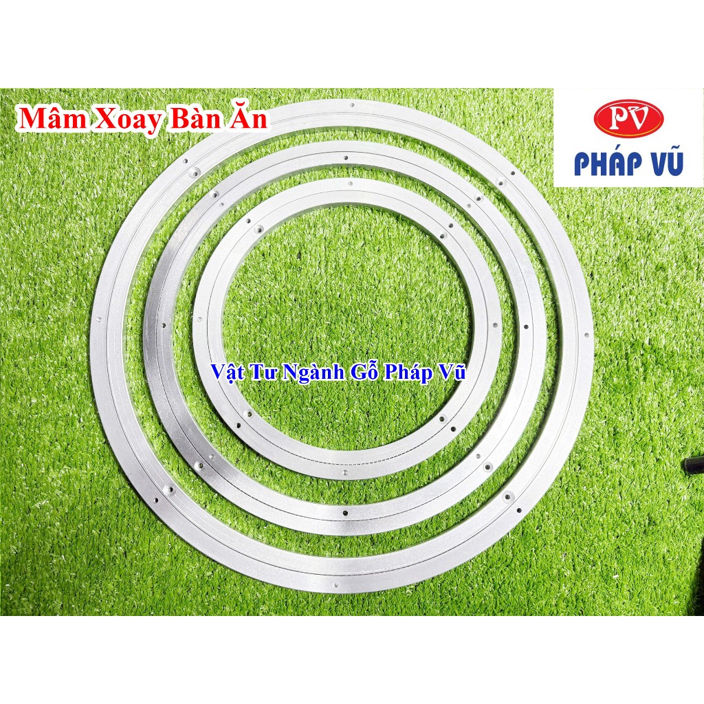 Mâm xoay bàn ăn, vòng xoay nhôm, mâm xoay nhôm bàn ăn, phụ kiện bàn ăn các loại -Ngành Gỗ