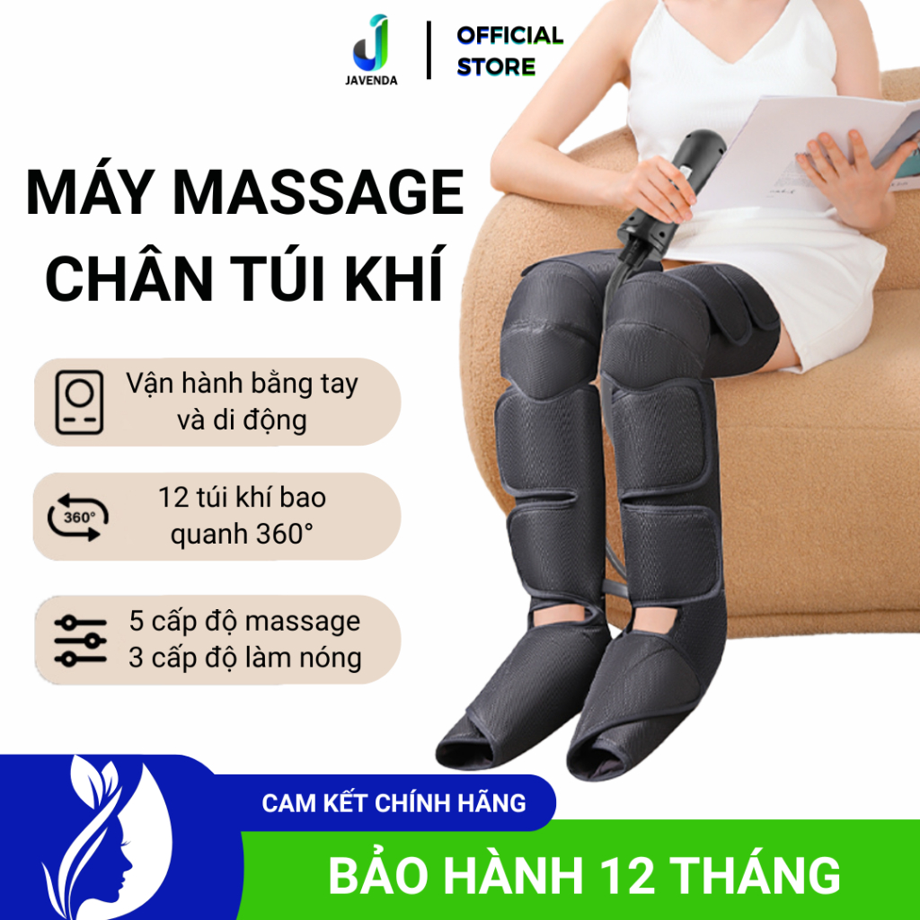 Máy Massage Chân Túi Khí, Massage Bắp Chân, Bàn chân Có Chườm Nóng Trị Liệu, 5 Mức Độ Massage Giúp Giảm Đau Nhức