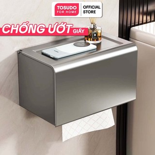  Hộp giấy vệ sinh dán tường TOSUDO chất liệu Nhôm cao cấp,chống gỉ. Tặng kèm keo dán và ốc vít để lắp đặt 