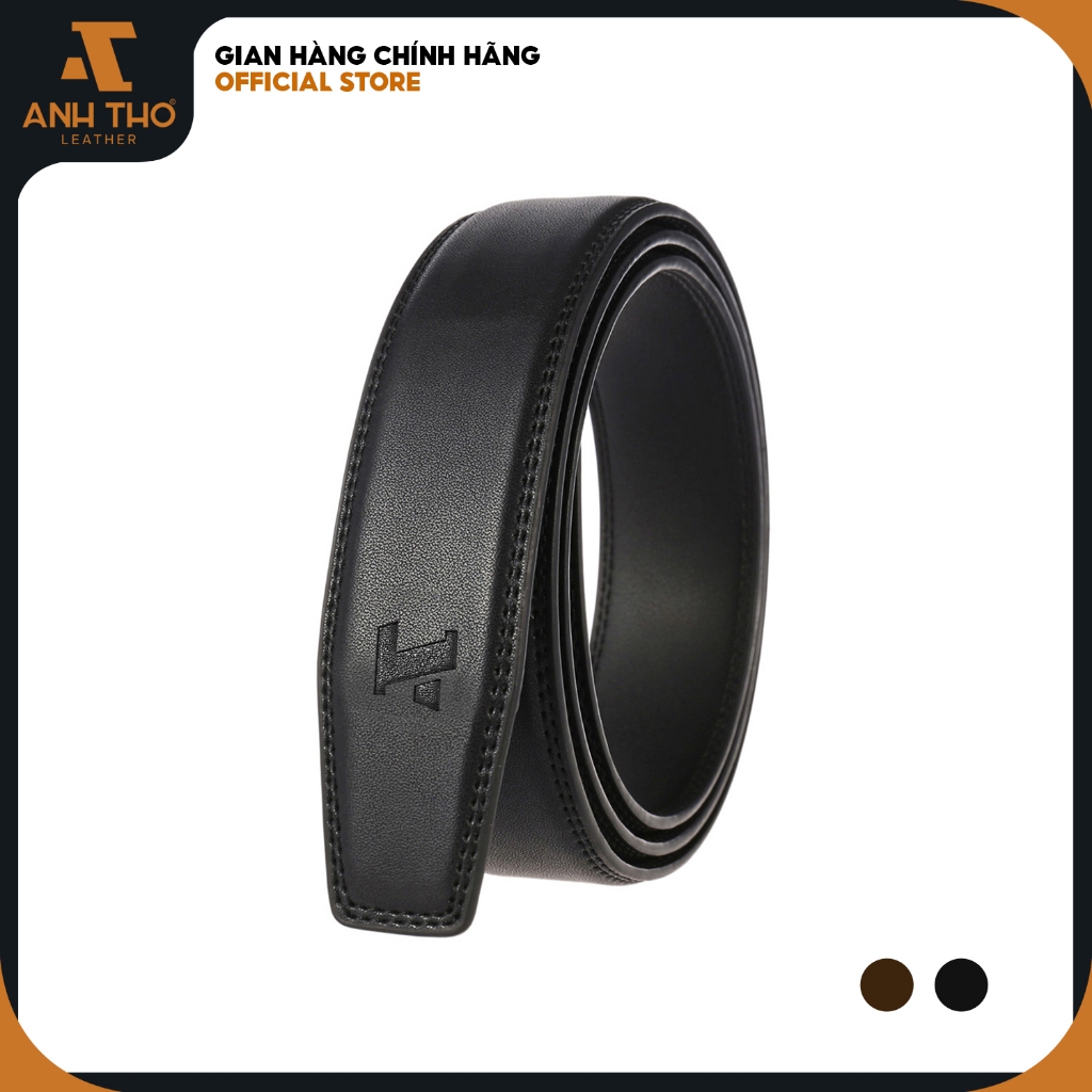 Thắt lưng nam da thật không đầu khóa Anh Tho Leather - Đen