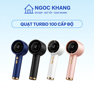 Quạt Sạc Cầm Tay Mini 100 Cấp Gió – Gió Mạnh, Màn Hình LED, Thiết Kế Thời Trang